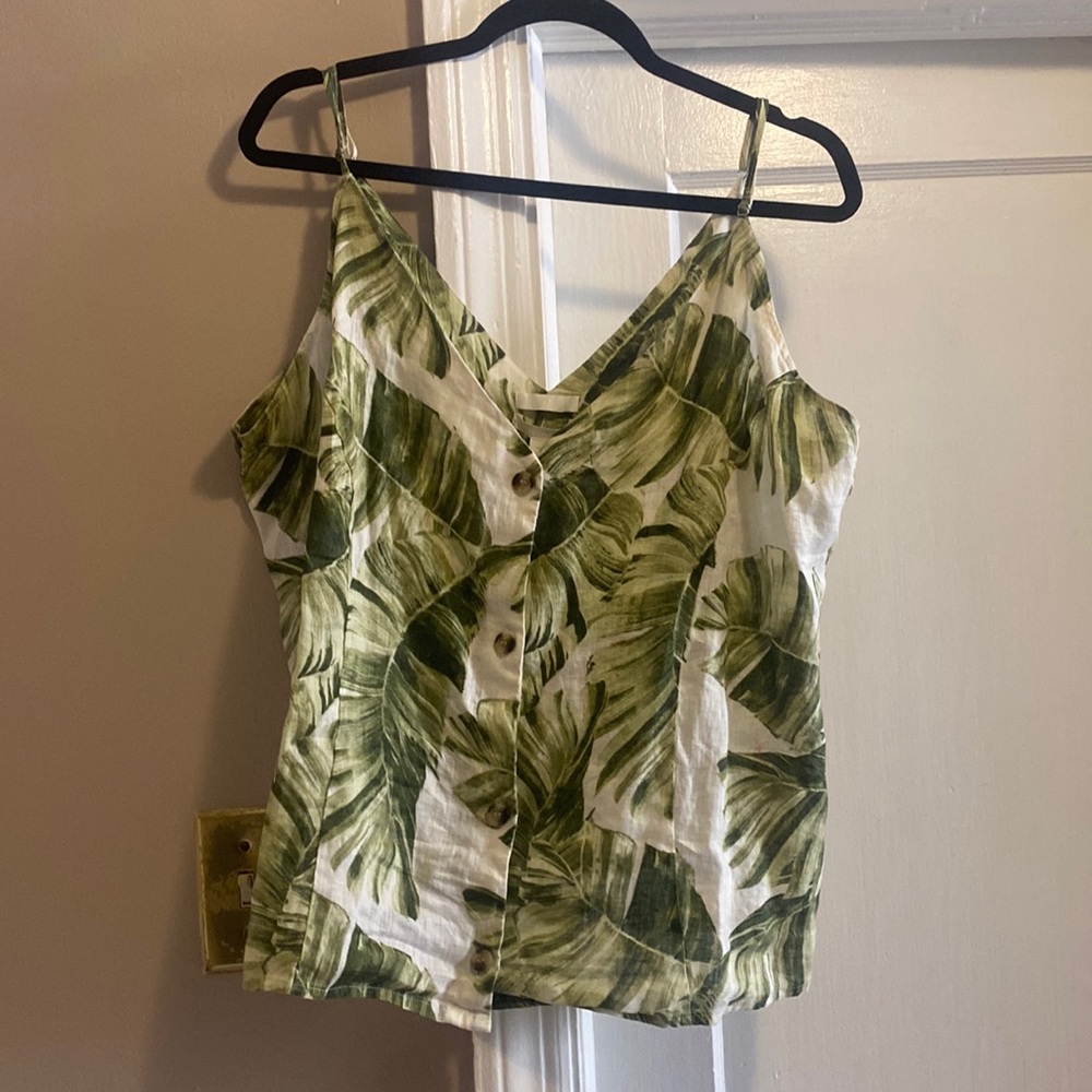 Linen multi colored floral top from h&m